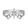 Adjustable Open Ring Men Women Star Geometric Design Vintage Copper Jewelry With Four-Point Motif