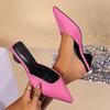 Spring Pointed Toe Women Slippers Mules Slipper Fashion Candy Color Ladies Elegant Dress Sandal Square Low Heel Slip On Slides
