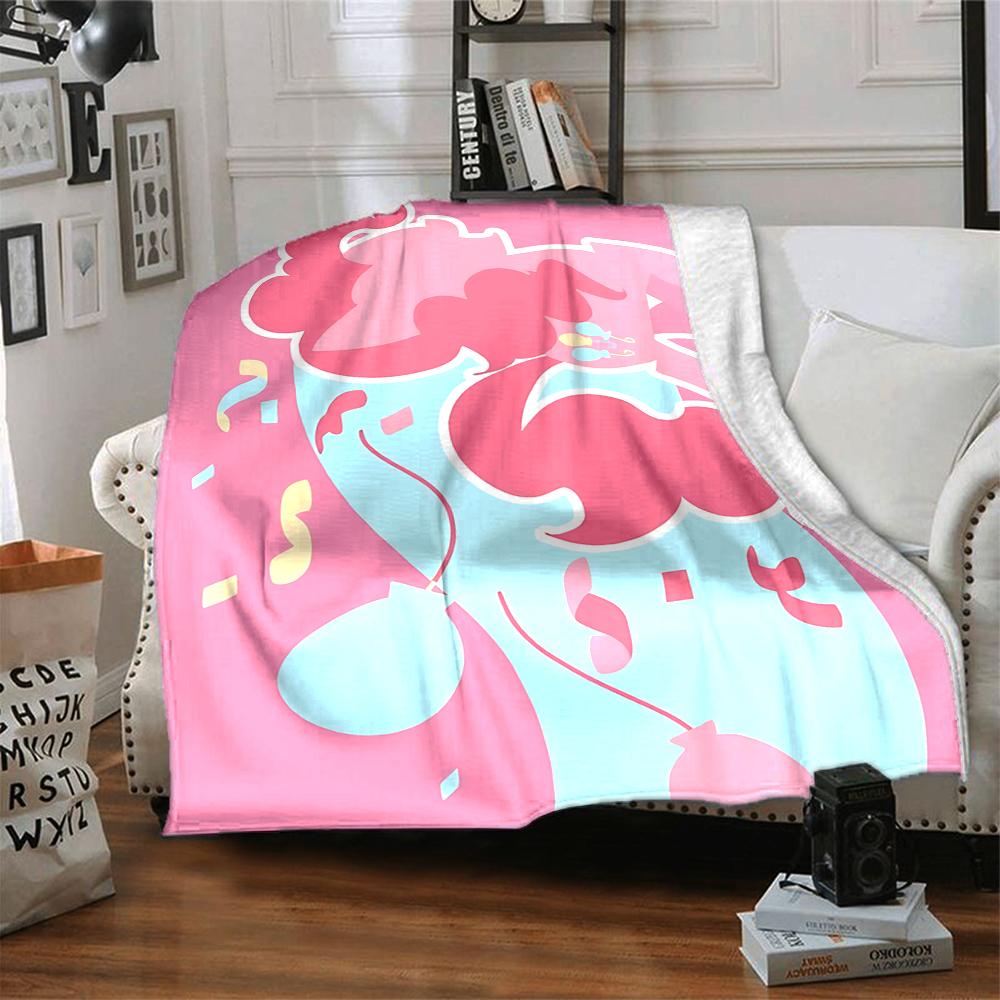 1Pc Abstract Pink Blue Shapes Flannel Blanket, Soft And Comfortable, Casual Warm, Camping Travel, Christmas, Halloween Xmas Gift Y1654