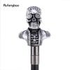 Silver Resin Skull Head Walking Cane Fashion Decorative Steel Stick Gentleman Elegant Cosplay Cane Knob Crosier 92cm