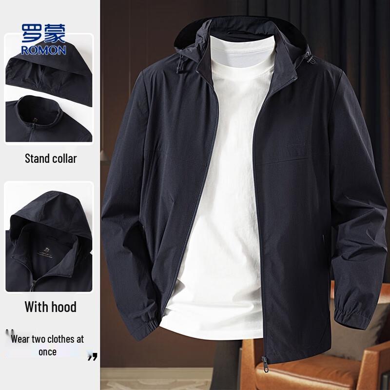 

Rommon Men s Detachable Hooded Outdoor Casual Jacket 2XL