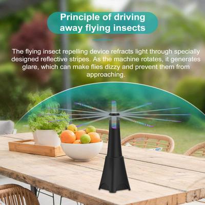 Fly Repellent Fan with Reflective Strip Outdoor Camping Fishing Picnic Indoor Desktop Food Fan