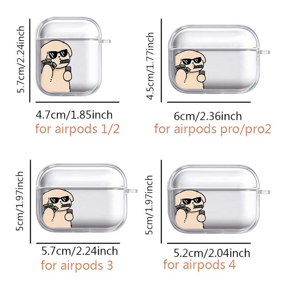 Clear Earphone Cases Cover Case For Airpods 1 4 Pro Pro3 2 Pro2 3 Couples Dog Cat Cool