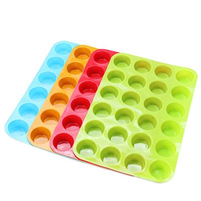 Silicone Mold Baking Tools 24 Even Round Muffin Cups Kitchen Baking Pan Cake Mold