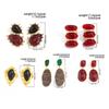 Vintage Gemstones Resin Dangle Earrings Resin Alloy Elegant Geometric Earrings Irregular Shape Sweet Piercing Earrings