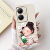 For Xiaomi Poco M6 5G Case Cover Silicone Luxury Fashion Flowers Kawaii Cute Cat Shockproof Phone Case 23128PC33I