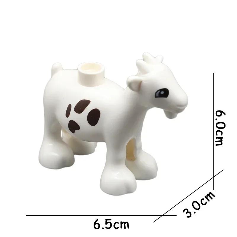 Big Size Building Blocks Animal Accessories Figures Farm Poultry Livestock Cat Rabbit Compatible Bricks Toys Children Kids Gifts