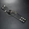 Gothic Skeleton And Bullet Design Neutral Chain Leather Handpiece For Halloween Accessories Summer