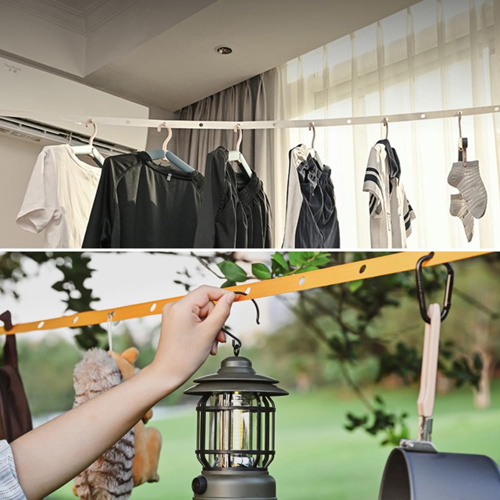 3.6 Meters long Clothesline Retractable Rope Portable Foldable Compact And Lightweight Suitable For Travel Outdoor And Car Use