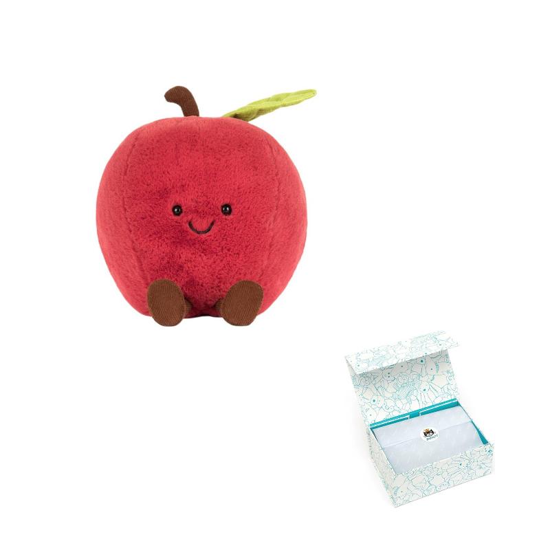 JELLYCAT Fun Food Apple Cute Doll Plush Doll Sitting 13cm high