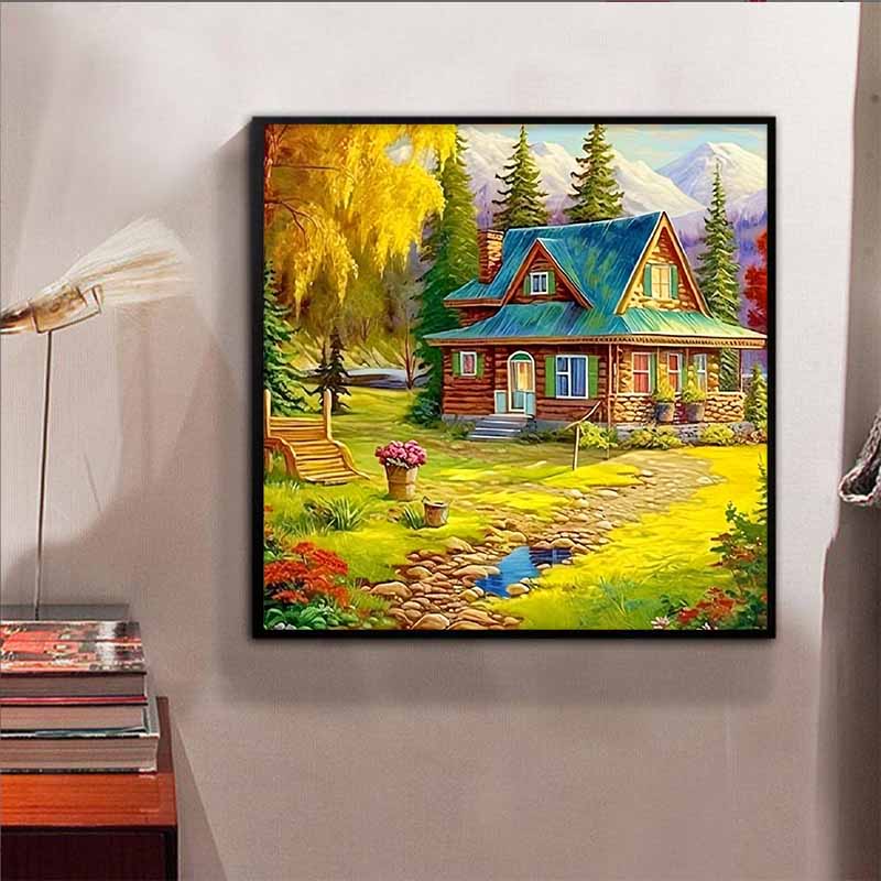 

Нове надходження 5D DIY повний круг алмазна вишивка «Пасторальна сільська сцена» вишивка хрестиком домашній декор подарунок 20x20cm