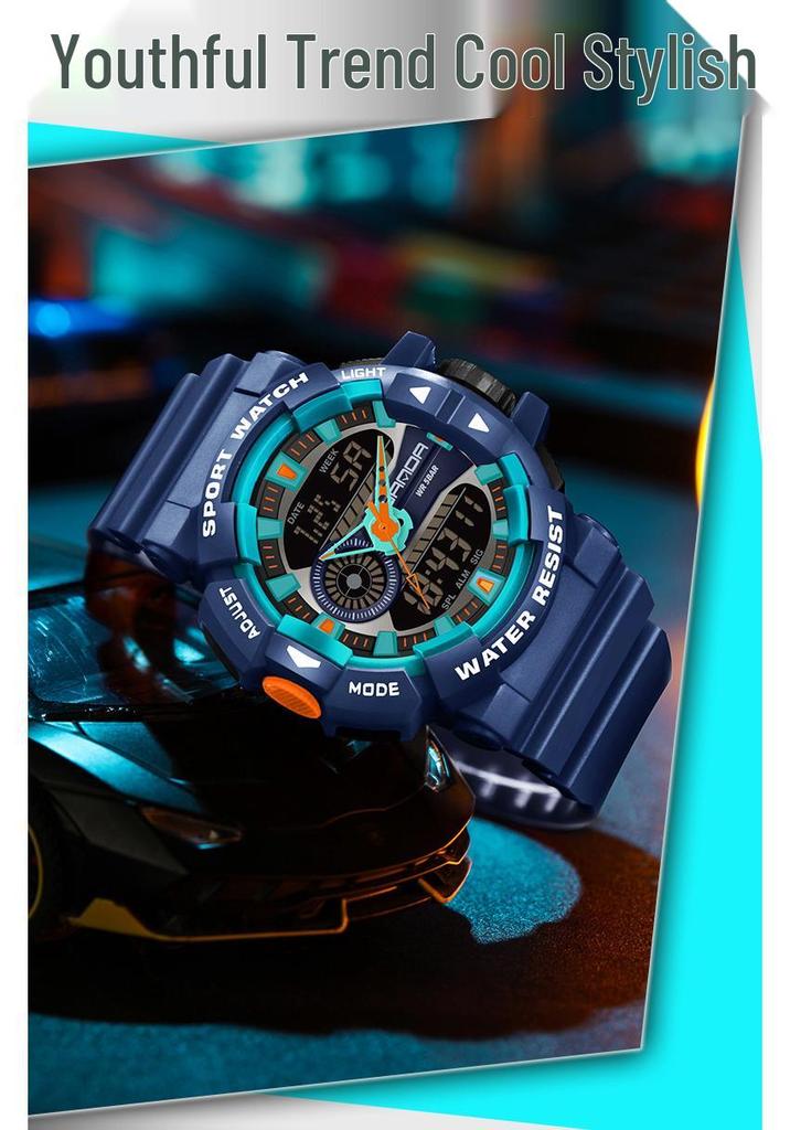 Sanda Unisex Luminous Sports Watch: Trendy, Waterproof, and Ideal for High School Students