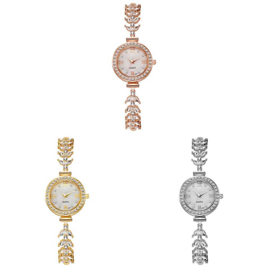 Damen-Quarzuhr mit Diamantverzierungen als Modeaccessoire