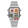 Classic Design Stainless Steel Watches for men with LED Digital Display and Temperature Calendar