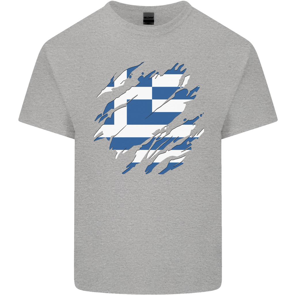 Torn Greece Flag Greek Day Football Unisexs Light Cotton Tshirt