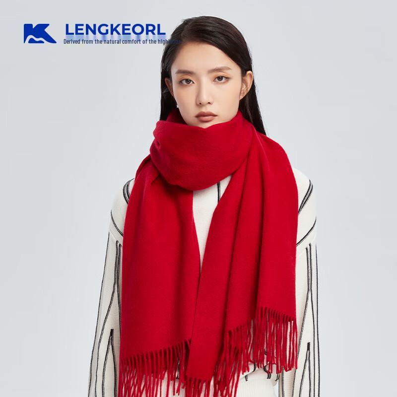LENGKEORL Women's Handmade 100% Pure Wool Scarf