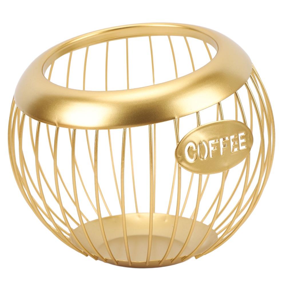 Large Capacity Coffee Pod Storage Basket Wire Basket Metal Coffee Pod Organizer Coffee Bar Counter
