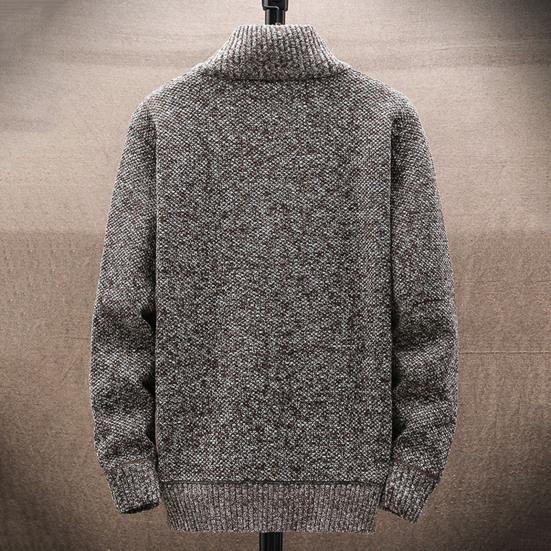 Gestrickte Langarm Herren Strickjacke Herbst Winter Geometrisches Muster Stehkragen Pullover Mantel Oberbekleidung