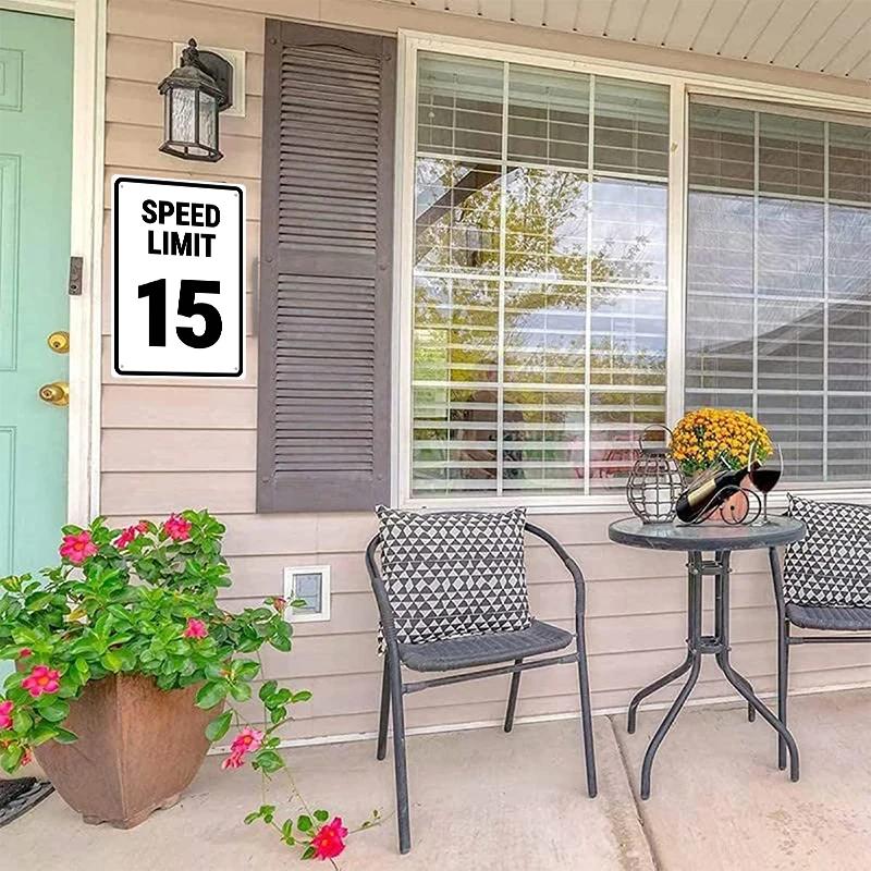 Verkehrssicherheit Notausgang Geschwindigkeitsbegrenzung Parkplatz Blechschild Retro Straßentür Gartenzaun Schilder 8x12 Zoll Metallschild Dekoration