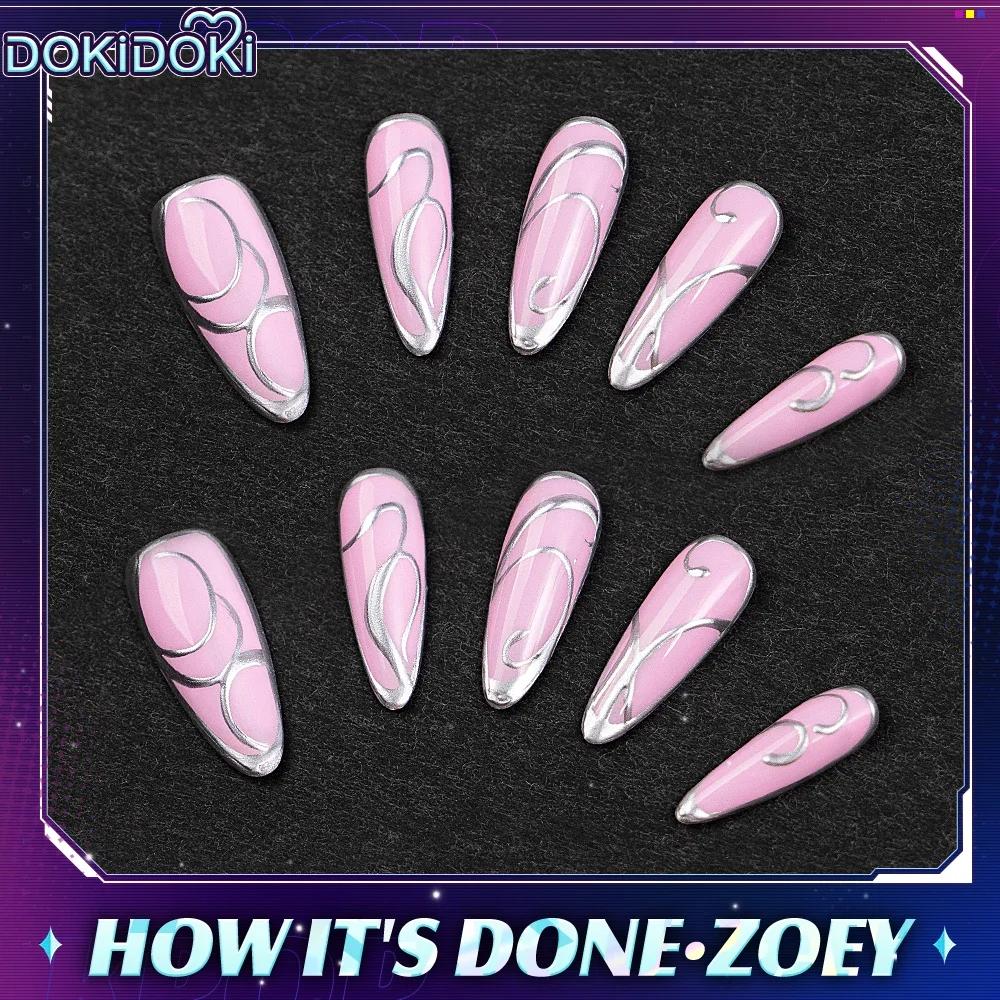 Nová Rumi Zoey Mira Paruka s krajkou vpředu DokiDoki Dámská Halloweenská Paruka 120cm Dlouhé Vlasy Rumi Cosplay Nehty Zoey Klobouk Zdarma W
