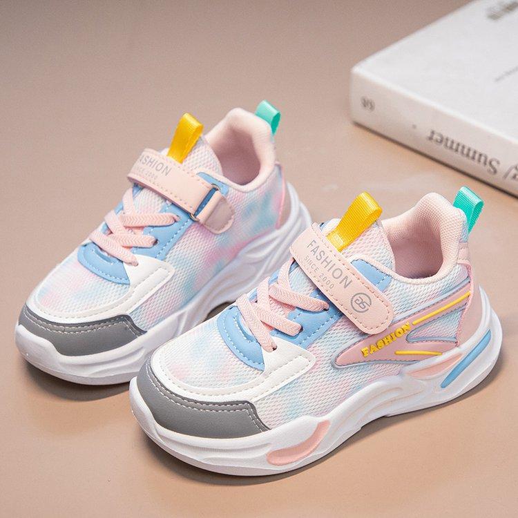 

Весна и осень новые сетчатые дышащие детские кроссовки легкие нескользящие повседневные кроссовки для мальчиков и девочек корейский стиль модная обувь 26 розовый