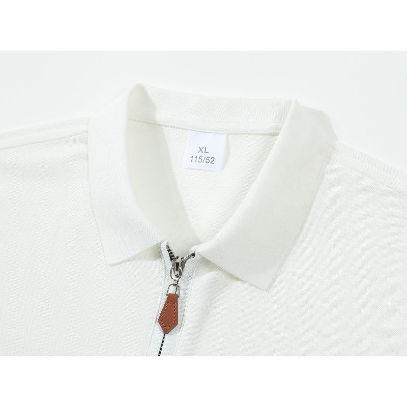 2026 Spring/Summer New Casual Collar Zipper Cotton Polo Neck Men's Business Casual Shirt