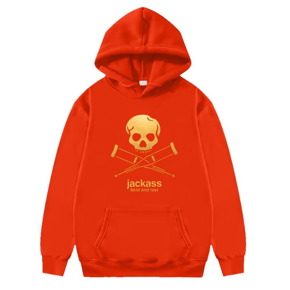

New Jackass Best and Last Fashion Logo Hoodies Women Men Long Sleeve Casual Streetwear High Street Unisex Casual Loose Pullovers XXXL помаранчевий