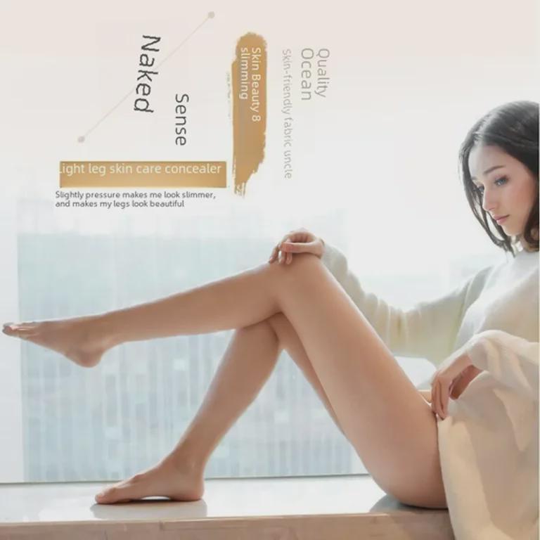 Women's Nude Thin Fleece Slimming Leggings for Fall/Winter, Warm Tights for a Bare-Leg Look