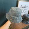 Leaf Embroidery Denim Fisherman Hat Children Spring and Autumn Washed Retro Outdoor Versatile Sunshade Small Brim Bucket Hat
