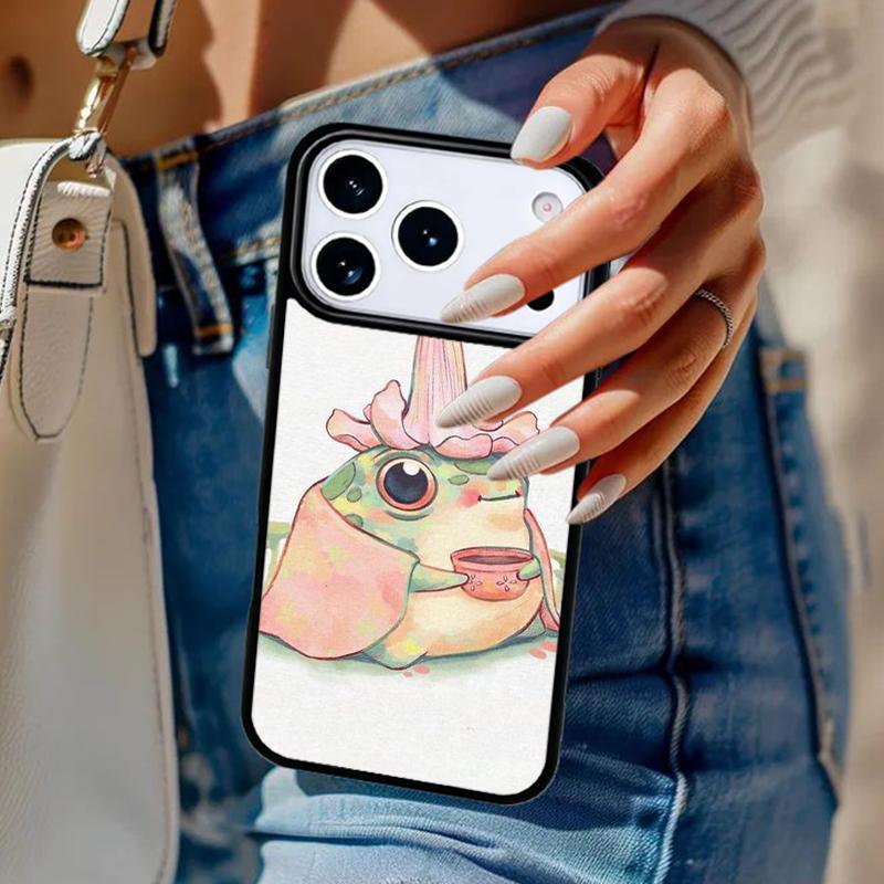 mushroom frog Phone Case For iPhone 17 Air 14 15 13 12 Max Cover For Apple 16e 11 Pro Max Plus Coque