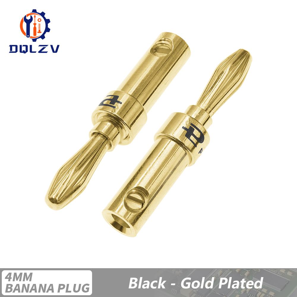 4mm Pure Copper Gold Plated Banana Plug Connector For Audio Video Speaker Adapter Terminal Connectors Kit