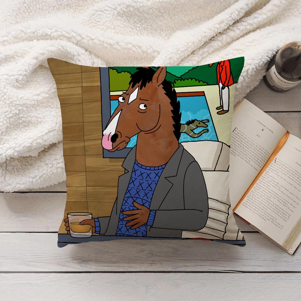 Cartoon B-BoJack H-Horseman Pillow Case Home Decoration Cushion Cover Suitable For Bedroom Car Office Sofa