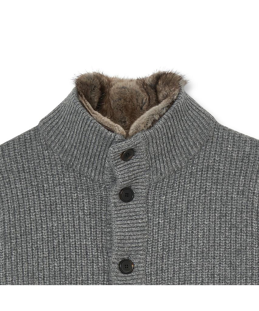 IOLO Merino Wool Knit Fur Jacket_Gray