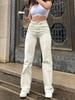 2025 Women's Solid Color Straight-Leg Casual Jeans