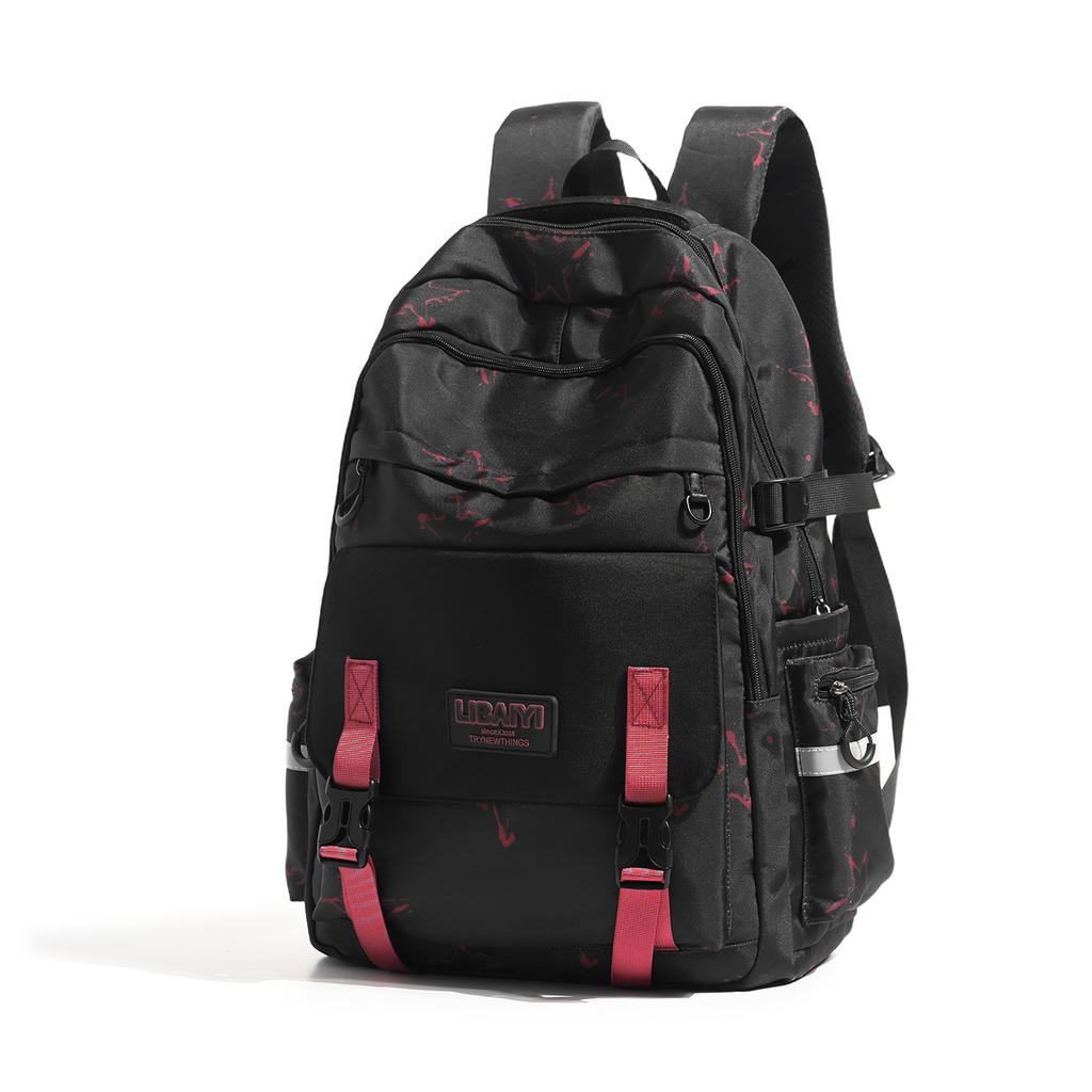 Schultasche Mittelschüler Schultasche weiblich Koreanische Version Sternenaufdruck High-School-Schüler Rucksack große Kapazität lässig einfach