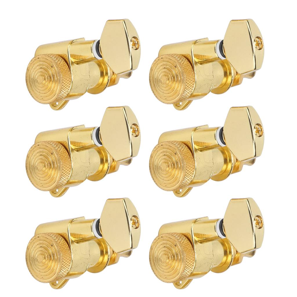 6Pcs Locking Guitar String Tuning Peg Metal Sealed Tuner Head Key Set Kit for Electric NHXF(6 Right Peg Set )