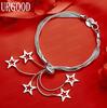 925 Sterling Silver Fashion Jewelry Snake Chain Star Bracelet