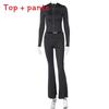 Streetwear Kapuzenpullover mit langen Ärmeln und Hose Set mit Einsätzen für Damen