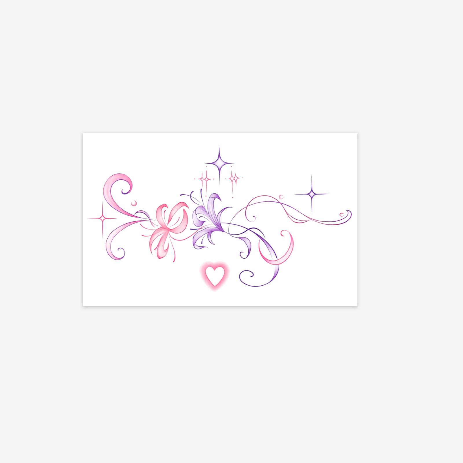

Sweet And Cool Pink And Purple Flower Vine Waist Side Tattoo Sticker, Niche Non-Reflective Long-Lasting Girl, Waist Nest Tattoo Sticker 12*19