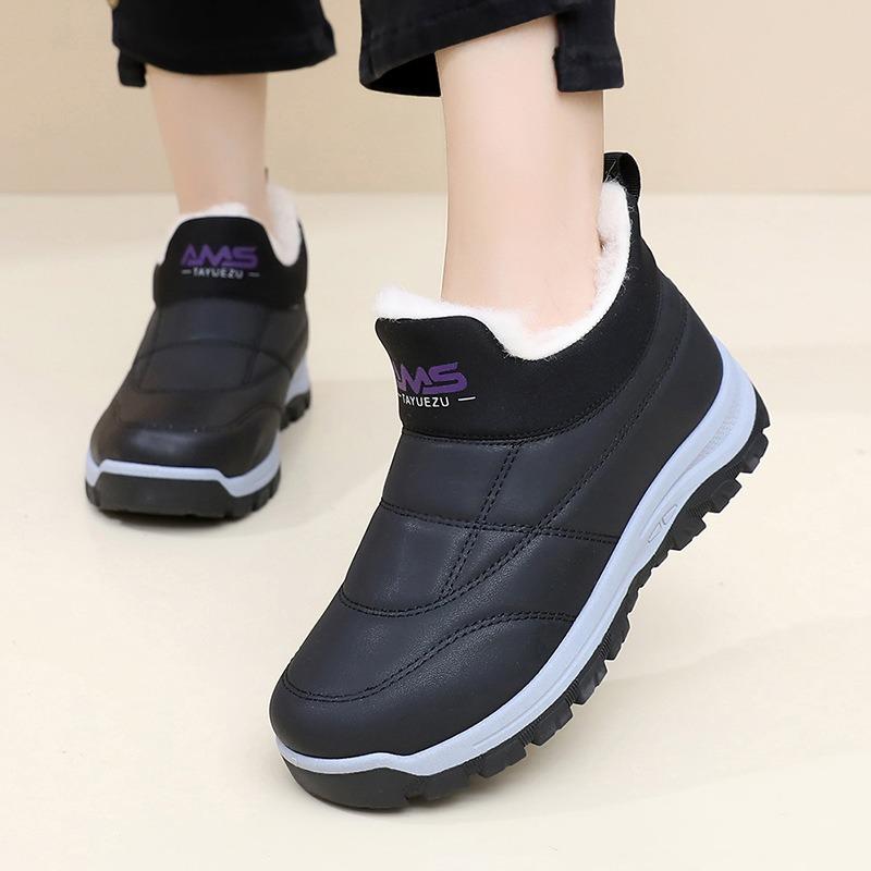 Women's Fleece Thickened Casual and Comfortable Snow Boots, Anti-slip and Warm Soft-soled One-step Shoes