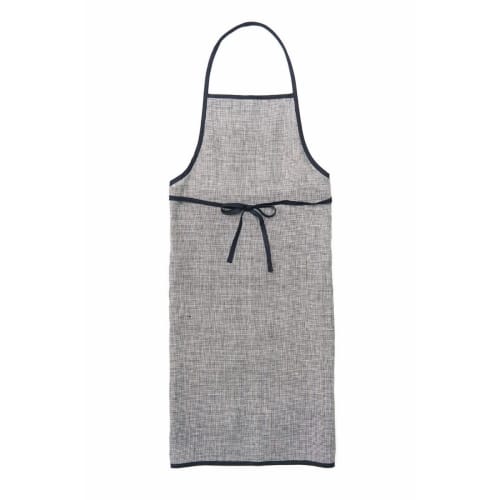 fog linen work Linen Piping Apron, Black and White Houndstooth, LKA117-BKCHE