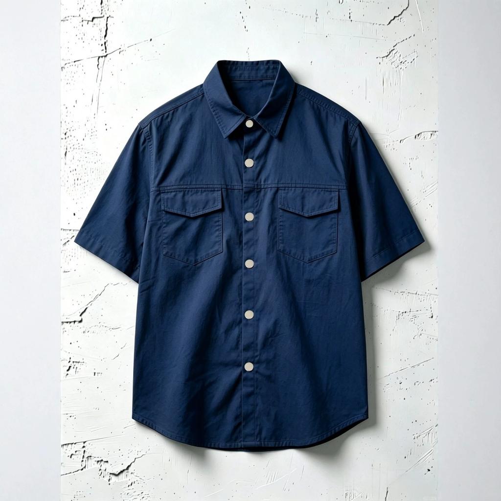 Men's European Size Summer New Style 100% Cotton Men's Work Shirt Short Sleeve Casual Multi-pocket Shirt