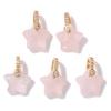 2pcs Natural Rose Pink Crystal Quartz Stone Pendant Conector Charm For Handmade Women Necklace Bracelet Earring Jewelry Making