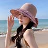 Korean Version of Outdoor Travel Foldable Breathable Sun Protection Bow Fisherman Hat Hat Women Summer New Knit Sun Protection