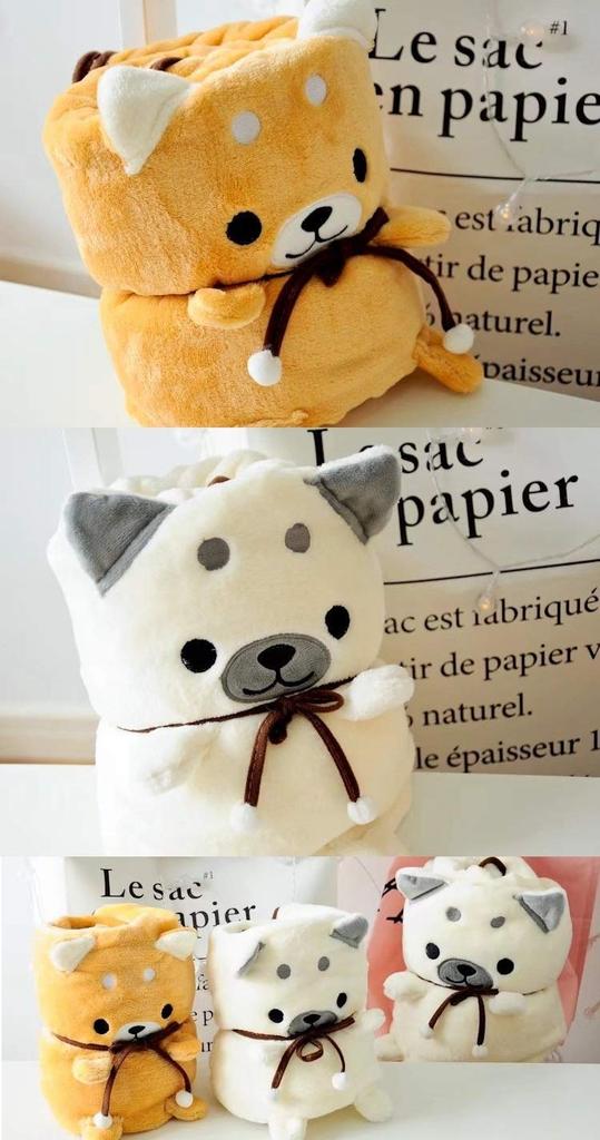 APOSITV Compact Plush Throw Cute and Warm Blanket, Large, Wrapped, 150100cm, (White)