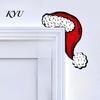 Gingerbread House Decor Christmas Wooden Door Corner Sign, L Shaped Festive Hanging Ornament Indoor Holiday Wall Art for Party, Santa Reindeer