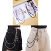 Hip Hop Cross Pendant Waist Chain Metal Dual Layer Accessory For Men Women