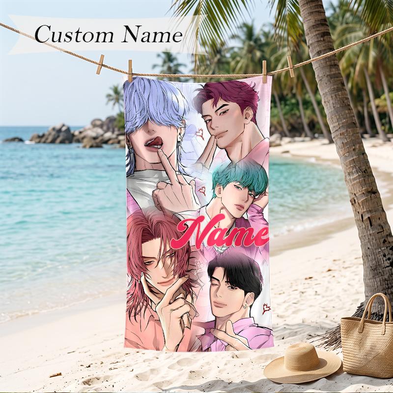 SAJA BOYS Custom Name Printed Beach Towel Personalized Soft Towel For Swimming Beach Travel
