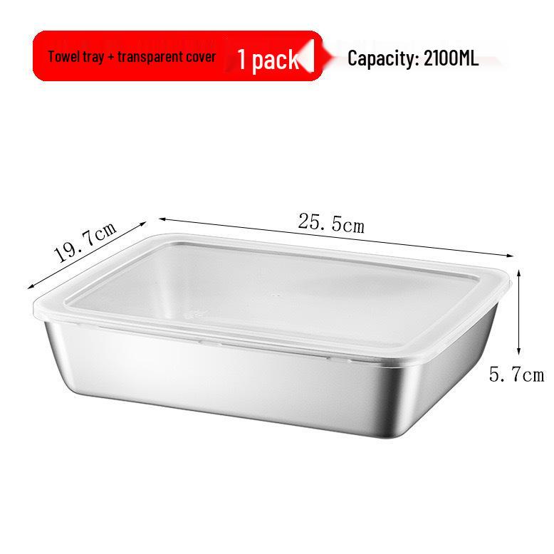 Stainless Steel Square Plate: Multipurpose Towel, Food Prep & Fresh-Keeping Box
