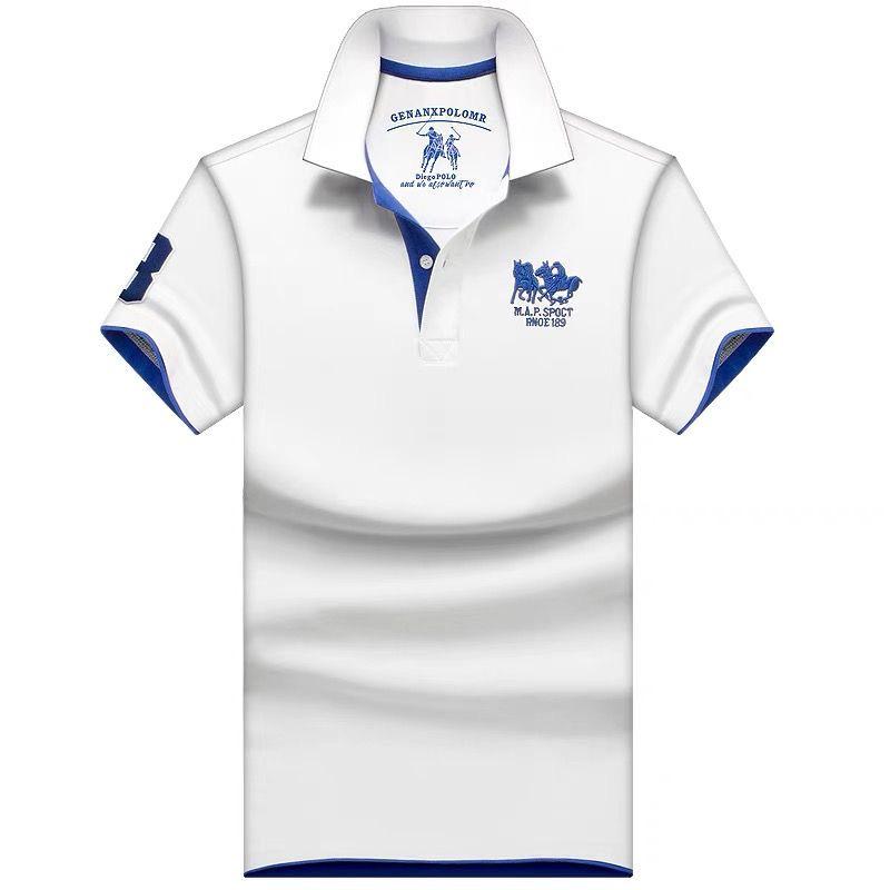 

Премиальная мужская оригинальная рубашка-поло Paul - Короткий рукав, Летний отложной воротник, 100% хлопок, Доступны большие размеры 170/M (115-130 jin)